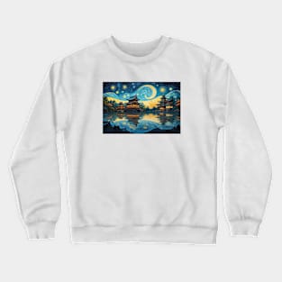 Vintage Japanese Architecture Night Crewneck Sweatshirt